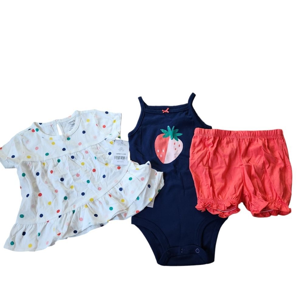 Carter's 3-piece Set Short Sleeve Shirt, Bodysuit, & Shorts Size 18 months NWT